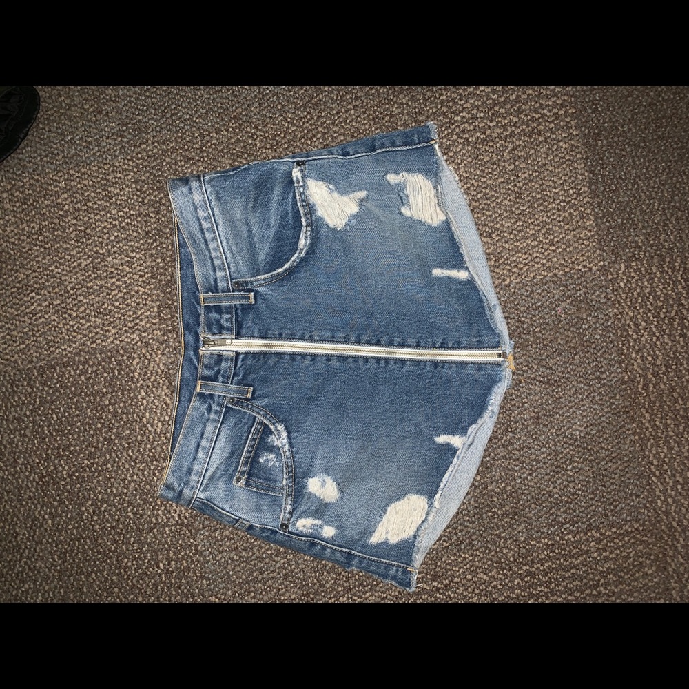 CARMAR DENIM zip up jean skirt